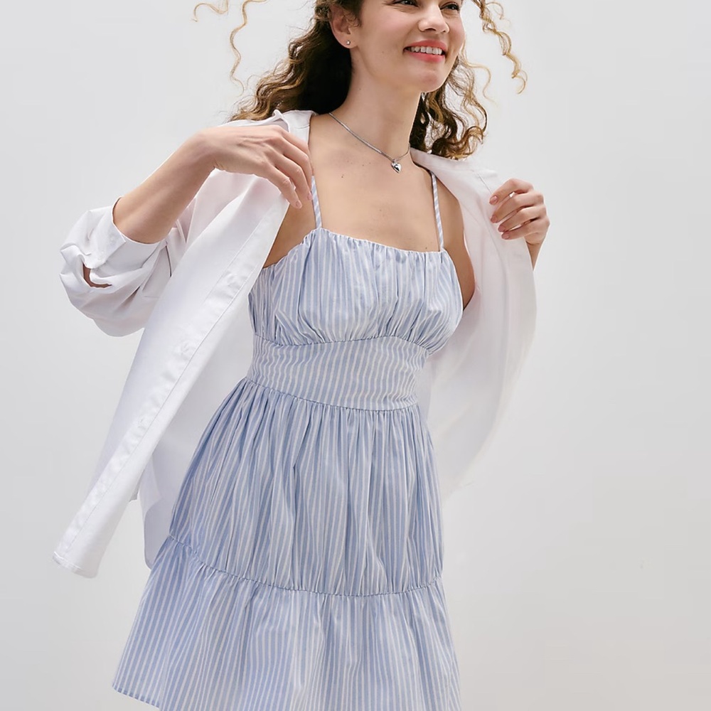 Express Baby blue striped dress